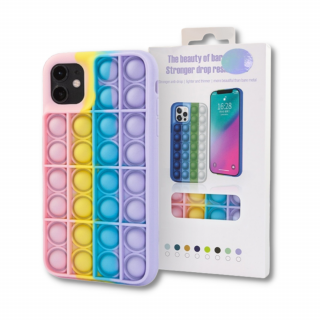 Bubble Pop It silikónový kryt (obal) pre iPhone 12/12 Pro- farebný vzor 3