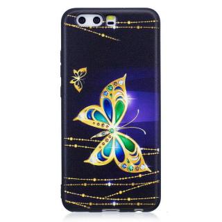 Silikónový kryt (obal) pre Huawei Mate 10 Lite - zlatý motýľ