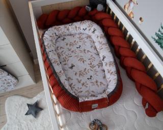 Baby Nellys Obojstranné hniezdočko, kokon Vafel, bavlna LUX, 60 x 90 cm - Motýle