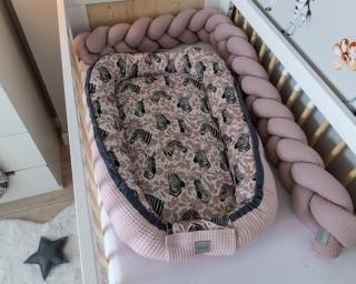 Baby Nellys Obojstranné hniezdočko, kokon Vafel, bavlna LUX, 60 x 90 cm - Zebra Rozměry: 60x90