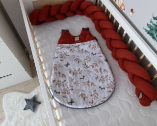 Baby Nellys Spací vak Vafel, bavlna LUX, Motýle Velikost koj. oblečení: 56-68 (0-6 m)