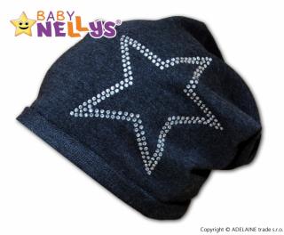 Bavlnená čiapočka Baby Nellys ® - Hvezdička/ strieborný lem Velikost koj. oblečení: 80-98 (9-36m)