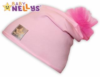 Bavlnená čiapočka Tutu květinka Baby Nellys ® - sv. ružová Velikost koj. oblečení: 104 (3-4r)