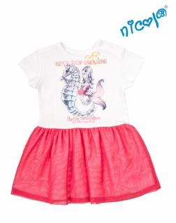 Dojčenské šaty Nicol, Morská víla - červeno/biele Velikost koj. oblečení: 62 (2-3m)