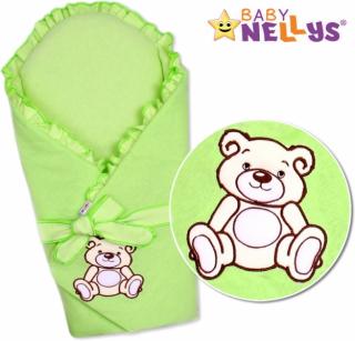 Zavinovačka s výztuží Baby Nellys - Medvídek Teddy - jersey - zelená