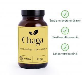 Čaga sibírska - 60 vegánskych kapsúl (300mg/ kapsula) - Herbatica