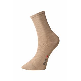 Ponožky s jemným zovretím lemu - s mikroplyšom v päte a špičke - béžové - Ovecha Veľkosť: 27-28