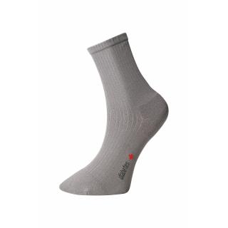 Ponožky s jemným zovretím lemu, s mikroplyšom v päte a špičke - šedé - Ovecha Veľkosť: 23-24