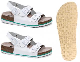 CORK MEGI biele korkové sandále (2530-003-100-37)