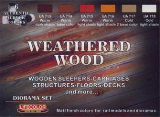 Set dioramatických farieb LifeColor CS20 WEATHERED WOOD