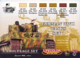 Set kamuflážnych farieb LifeColor CS01 GERMAN WWII TANKS SET1