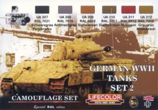 Set kamuflážnych farieb LifeColor CS03 GERMAN WWII TANKS SET2