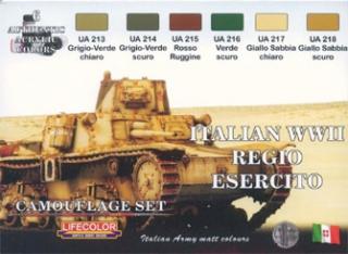 Set kamuflážnych farieb  LifeColor CS08 ITALIAN WWII REGIO ESERCITO