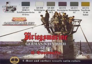 Set kamuflážnych farieb LifeColor CS12 GERMAN NAVY WWII SET1 Kriegsmarine u-Bootwaffe