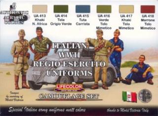 Set kamuflážnych farieb LifeColor CS14 ITALIAN WWII REGIO ESERCITO UNIFORMS