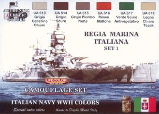 Set kamuflážnych farieb LifeColor CS15 ITALIAN NAVY WWII SET1 REGIA MARINA ITALIANA