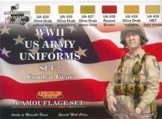 Set kamuflážnych farieb LifeColor CS18 WWII US ARMY UNIFORMS SET2 Combat Gear