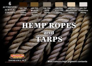 Set kamuflážnych farieb LifeColor CS28 HEMP ROPES and TARPS