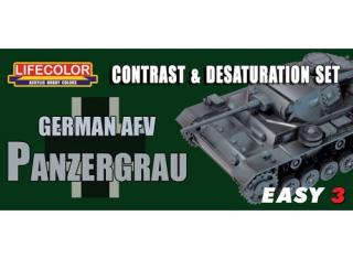 Set kamuflážnych farieb LifeColor MS02 GERMAN AFV PANZERGRAU