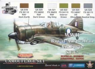 Set kamuflážnych farieb LifeColor XS02 WII Royal Australian Air Force SET2