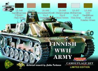 Set kamuflážnych farieb LifeColor XS08 FINNISH WWII ARMY