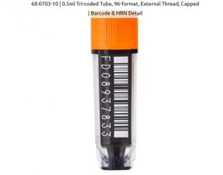 0.5ml Tri-coded Tube, 96-format, External Thread Prevedenie: capped, bulk; 960 tubes