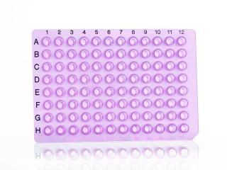 96-jamková PCR platnička bez obruby (non-skirted) Farba: purple