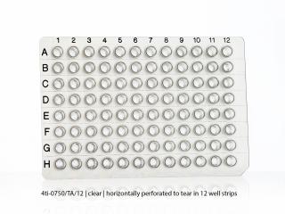 96 Well Non-Skirted PCR Plate Breakable Horizontally or Vertically Farba: clear 96/12