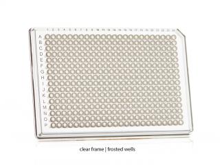 FrameStar® 384-jamková PCR platňa s obrubou Farba: frosted wells, clear frame