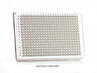 FrameStar® 384-jamková PCR platňa s obrubou, Roche Style Farba: white wells, clear frame