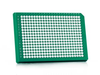 FrameStar® 384 Well Skirted PCR Plate Farba: clear wells, green frame