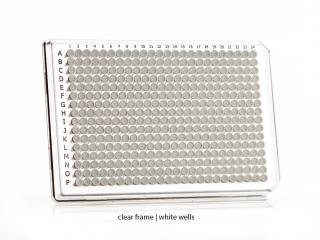 FrameStar® 384 Well Skirted PCR Plate, Roche Style Farba: white wells, clear frame