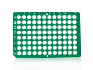 FrameStar® 96-jamková platnička PCR bez okrajov Farba: clear wells, green frame