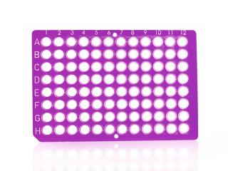FrameStar® 96-jamková platnička PCR bez okrajov Farba: clear wells, purple frame