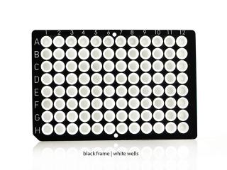 FrameStar® 96-jamková platnička PCR bez okrajov Farba: white wells, black frame