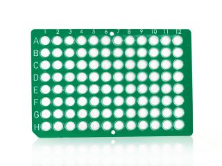 FrameStar® 96 Well Non-Skirted PCR Plate Farba: clear wells, green frame