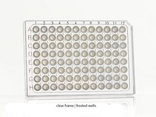 FrameStar® 96 Well Semi-Skirted PCR Plate, ABI® Style Farba: frosted wells, clear frame