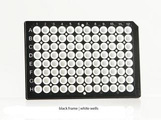 FrameStar® 96 Well Semi-Skirted PCR Plate, ABI® Style Farba: white wells, black frame