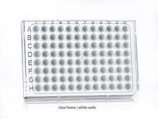 FrameStar® 96 Well Semi-Skirted PCR Plate, Roche Style Farba: white wells, clear frame