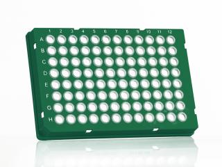 FrameStar® 96 Well Skirted PCR Plate Farba: clear wells, green frame