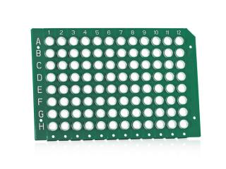 FrameStar® Breakable Vertically PCR Plate Farba: clear wells, green frame