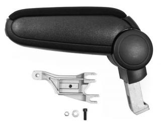 Lakťová opierka AUDI A4 (B6, B7) kovový adaptér, čierna, eko-koža