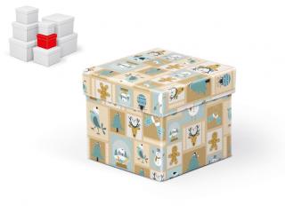Krabička darčeková vianočná C-V001-B 10x10x9cm