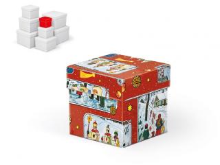 Krabička darčeková vianočná C-V005-AL  8x8x8cm