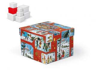 Krabička darčeková vianočná C-V005-EL 16x16x12cm
