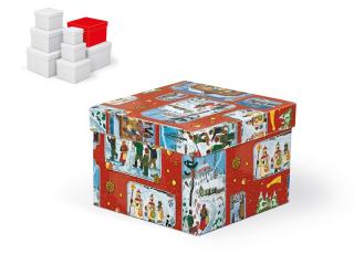 Krabička darčeková vianočná C-V005-FL 18x18x13cm