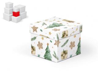 Krabička darčeková vianočná C-V007-B 10x10x9cm