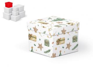 Krabička darčeková vianočná C-V007-C 12x12x10cm