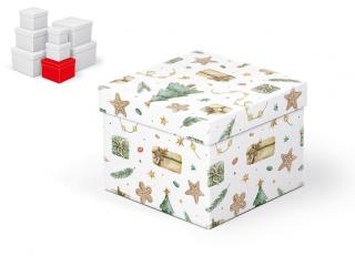Krabička darčeková vianočná C-V007-D 14x14x11cm