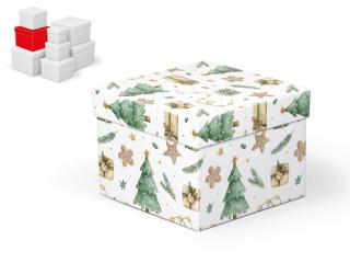 Krabička darčeková vianočná C-V007-E 16x16x12cm